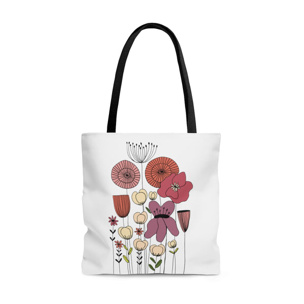 Vintage Wildflower Original Artwork Reusable Graphic Tote Bag