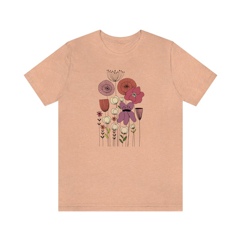 Vintage Botanical Flower T-shirt, Teacher flower shirt, Floral Flower tshirt, wildflower shirt, montessori tee, nature shirt