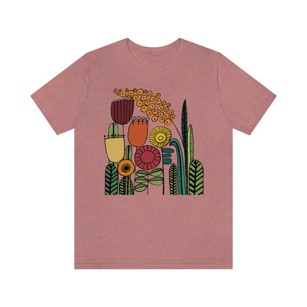 Warm Vibes Botanical Flower T-shirt, Teacher flower shirt, Floral Flower tshirt, wildflower shirt, montessori teach shirt, nature lover tee